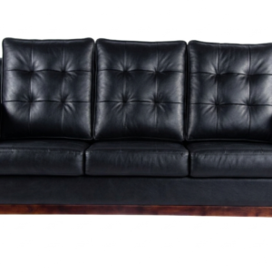 Bari Black Leather Sofa